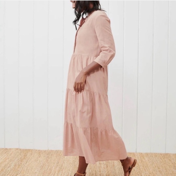 Jenni Kayne Dress James Midi Tiered in Dusk Pink Sz. XXL - Picture 5 of 7